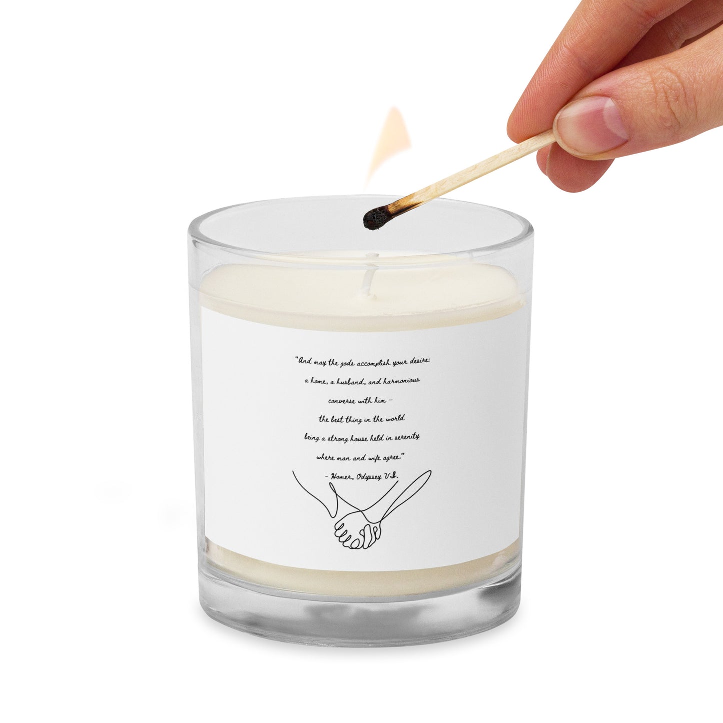 Glass jar soy wax candle - Homer Quote